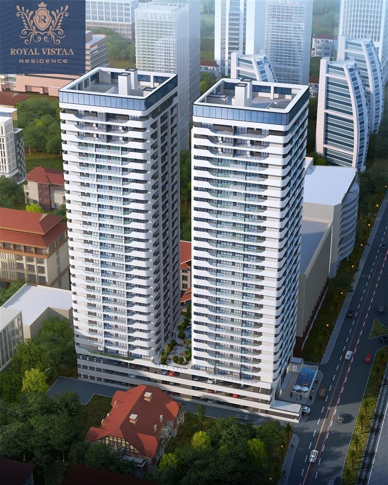 Royal Vistaa Residence, Twin towers above a retail podium